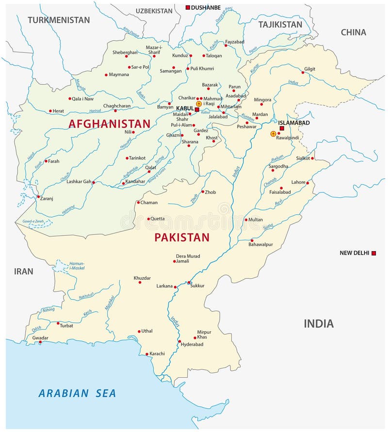 巴基斯坦和阿富汗地图