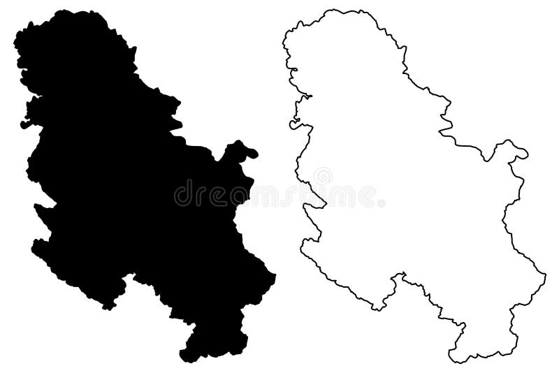 塞尔维亚的地图-传染媒介例证.图片