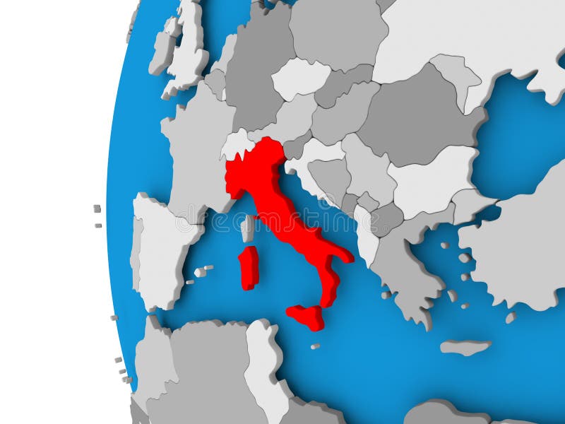 意大利的地图政治地球的