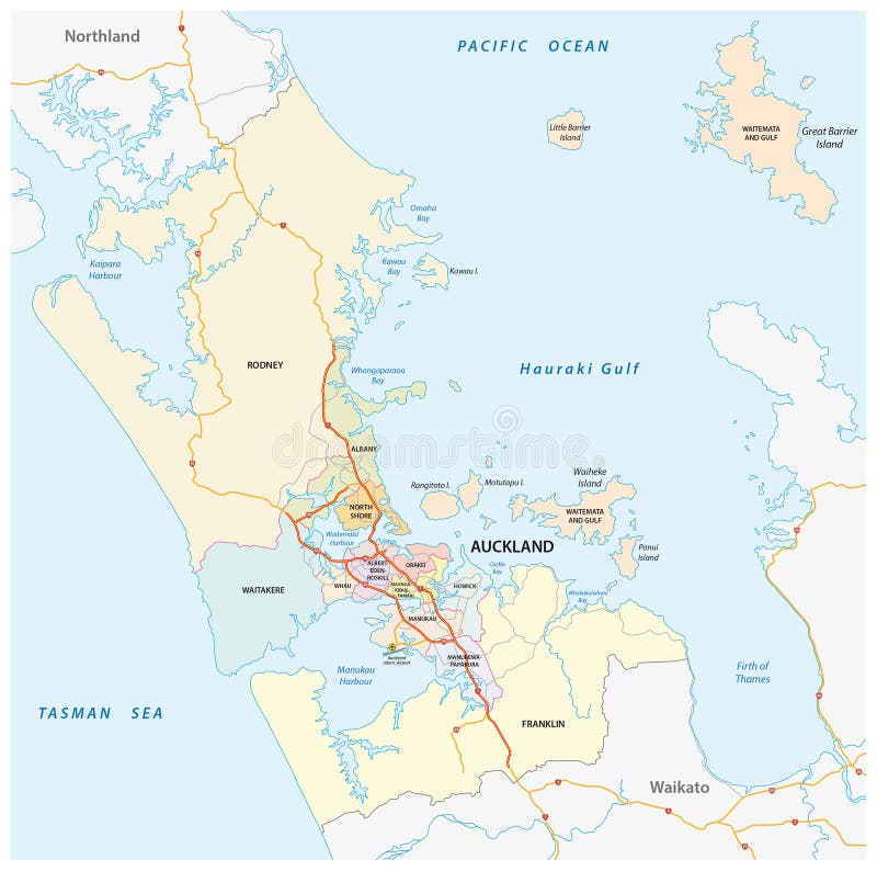 新西兰市奥克兰的行政和政治地图图片