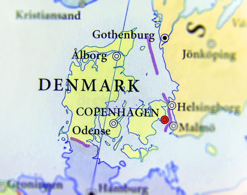 欧洲国家丹麦地理地图有重要城市的图片