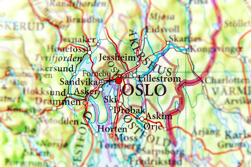 欧洲国家挪威地理地图有奥斯陆首都关闭的图片