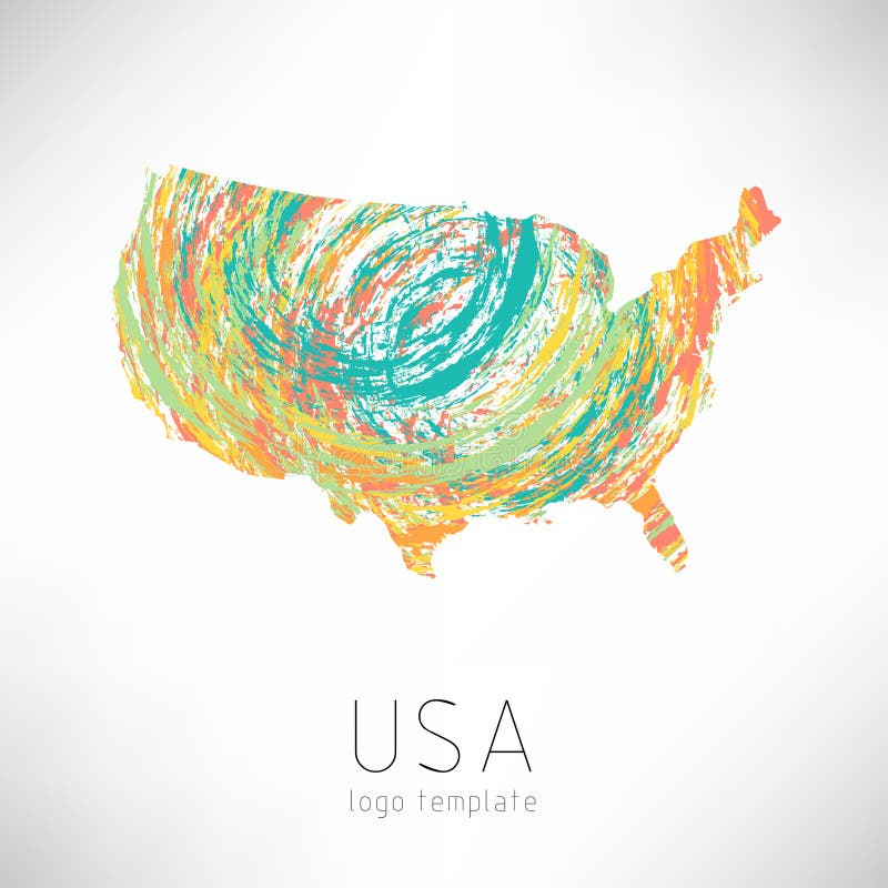 美国剪影地图 创造性的国家略写法图片