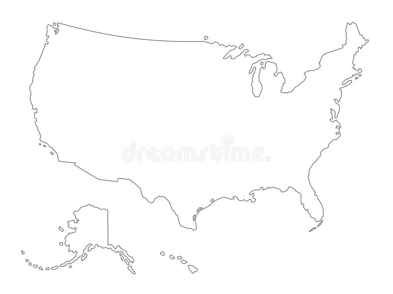 美国地图轮廓简笔画