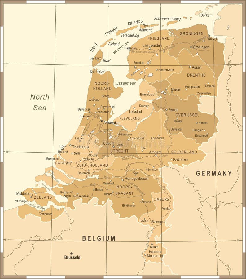 荷兰地图地形图