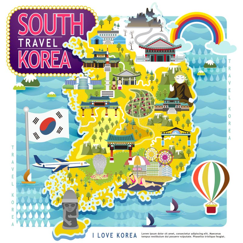 download 韩国旅行地图 库存例证.图片