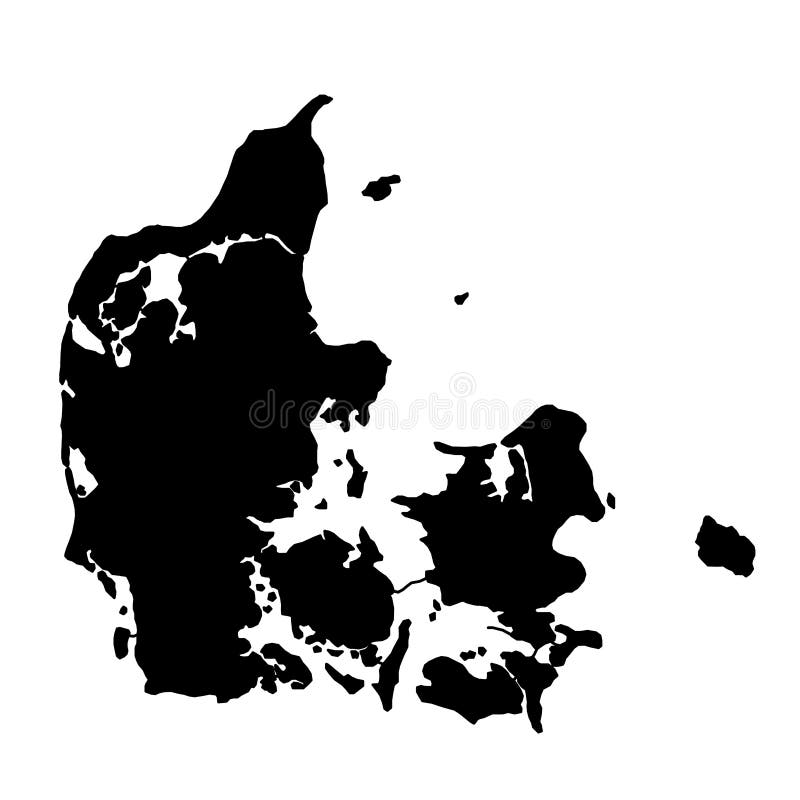 黑剪影国家毗邻丹麦的地图白色backgro的图片