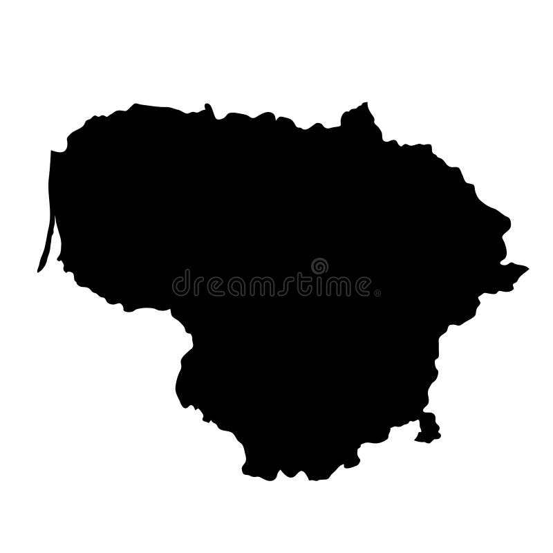 黑剪影国家毗邻立陶宛的地图白色backg的图片