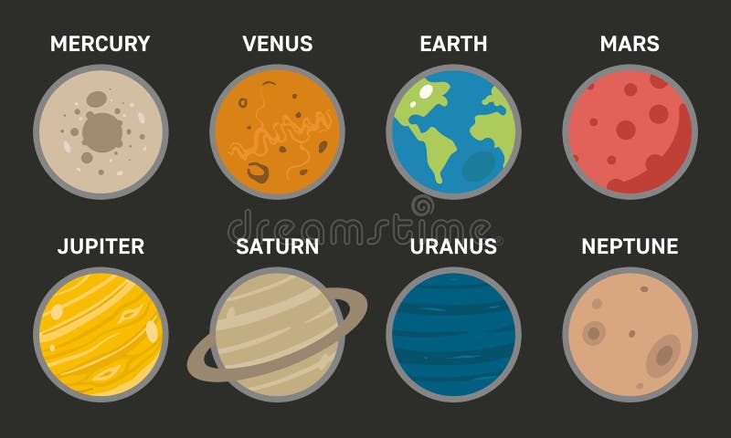 Cartoon Solar System Vector Planets Stock Vector Illustration Of