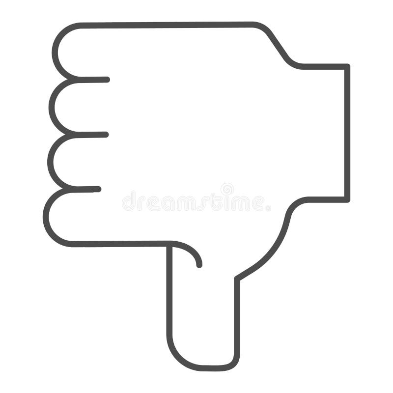 Dislike Hand Line And Glyph Icon Thumb Down Vector Illustration