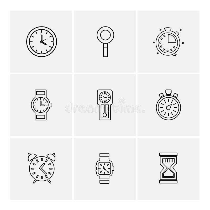 Iconos Del Contador De Tiempo Del Vector Fijados Ilustraci N Del Vector