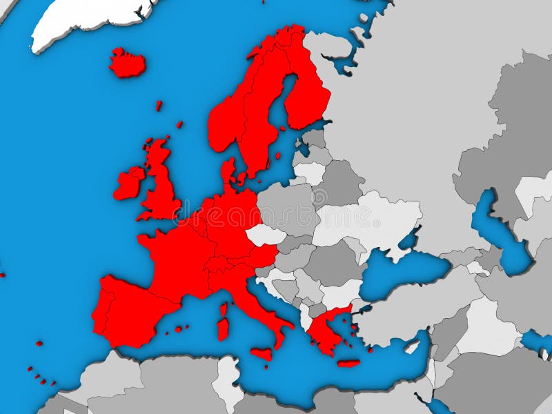 Europa Occidentale Sulla Mappa D Illustrazione Di Stock