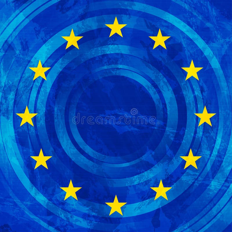 European Union Concept Grunge Flag Design Stock Vector Illustration