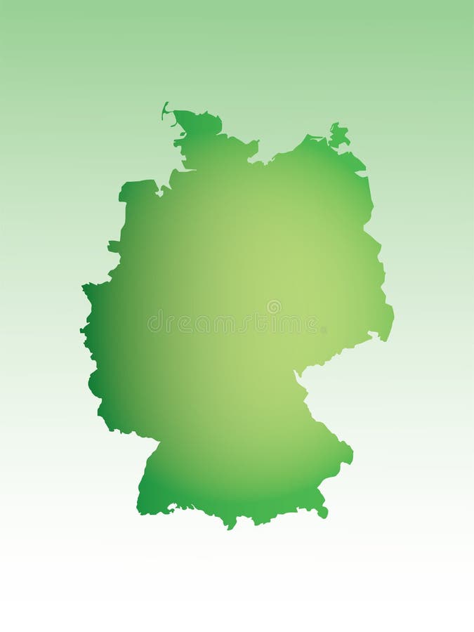 Germany Map Using Green Color With Dark And Light Effect Vector On