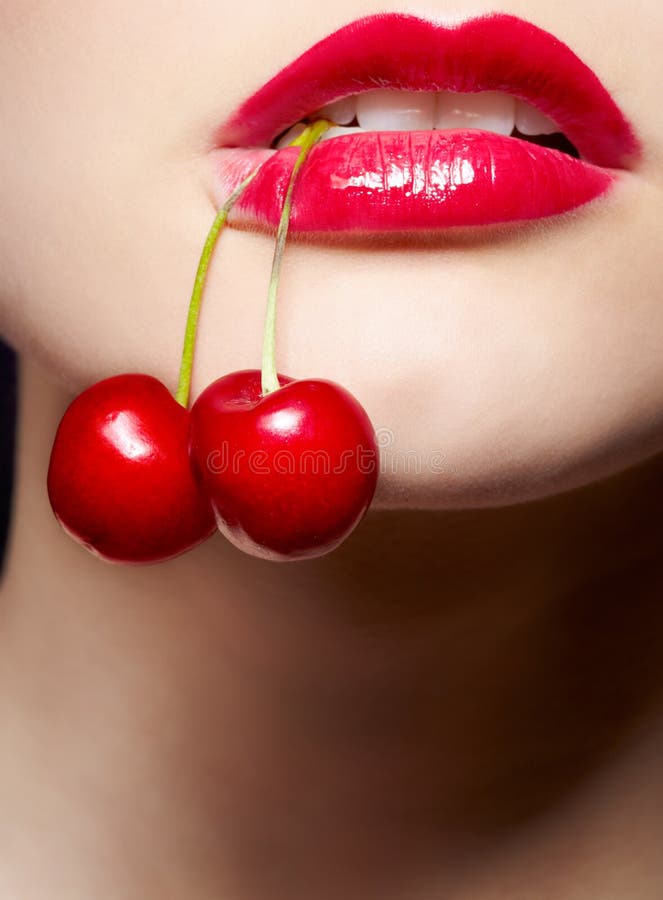 Girl With Cherry In Mouth Stock Photo Image Of Gorgeous Girl With Cherry In Mouth Stock Photo Image Of Gorgeous