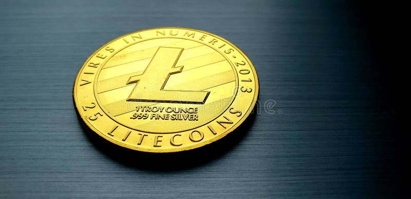 Gold bitcoin litecoin coin royalty free stock photography