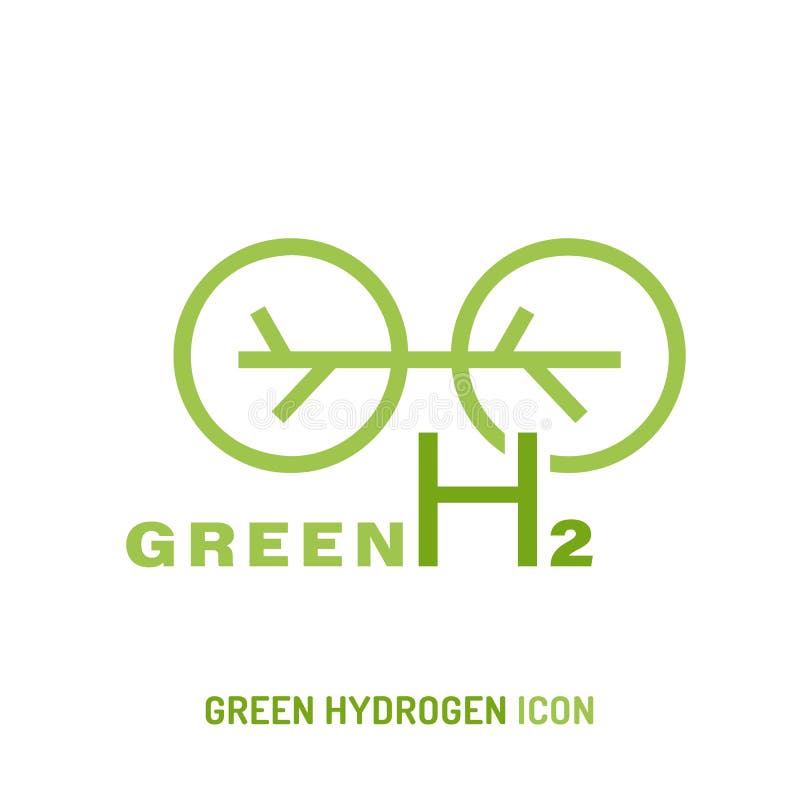 Green Hydrogen Production Sign Editable Vector Illustration Stock