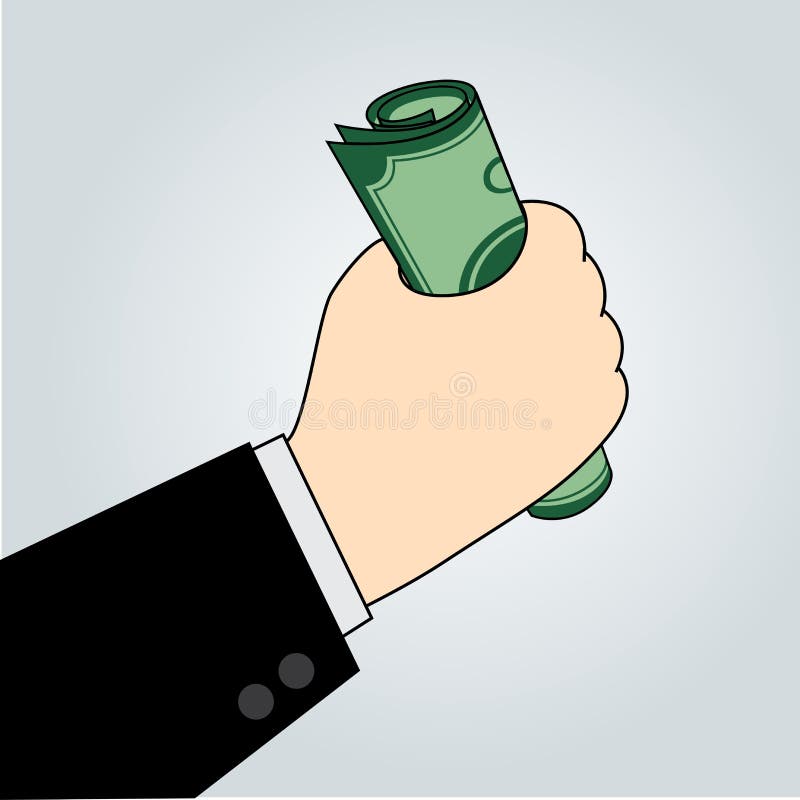 Hand Holding Money Business Concept Vector Stock Vector Illustration