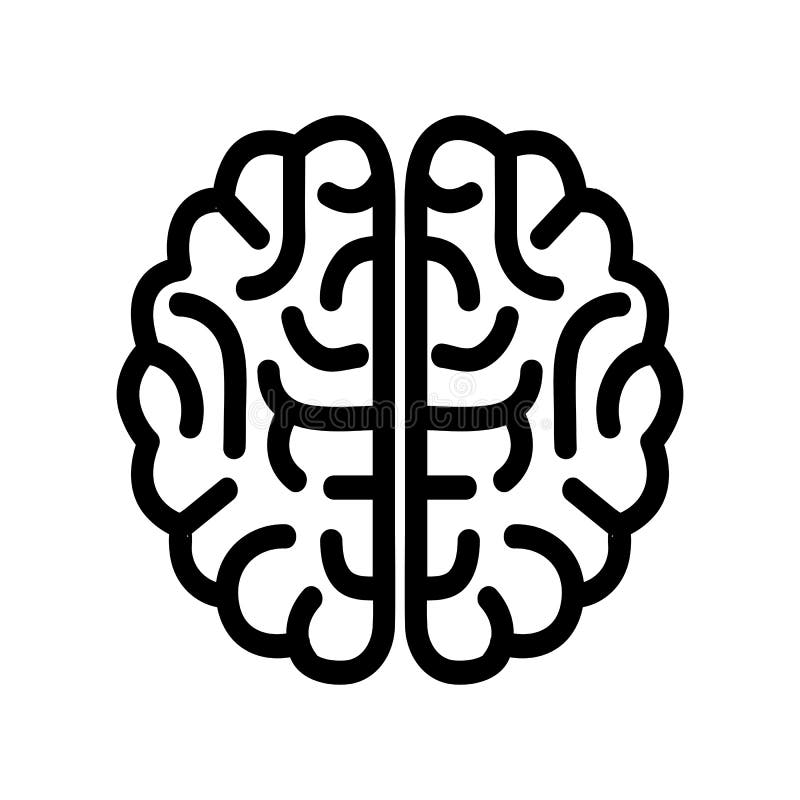 Icono Negro Del Cerebro Humano Vector Ilustración del Vector