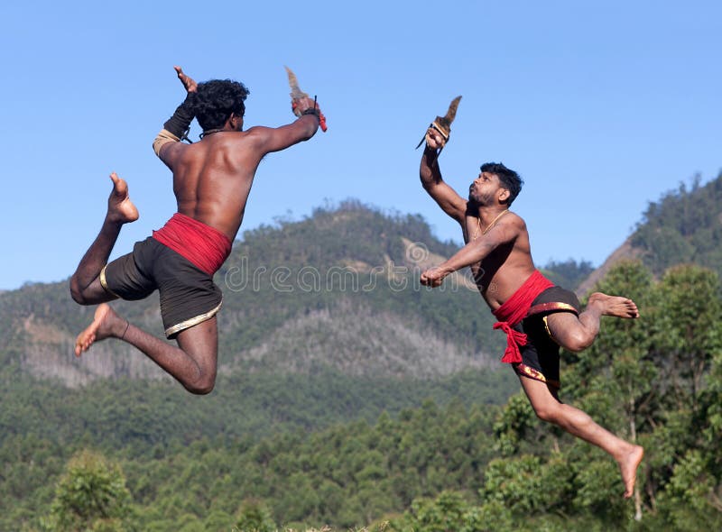 Kalaripayattu Marital Art Demonstration In Kerala State South India