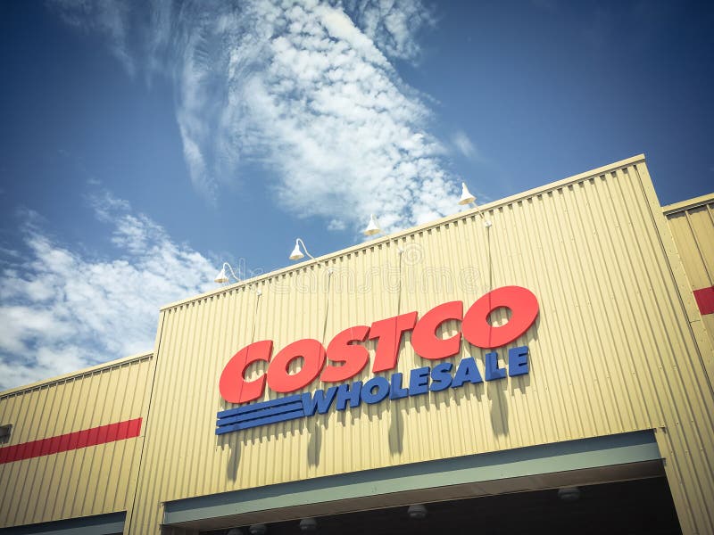 Logo Of Costco Wholesale Store At Facade Entrance Editorial Stock Photo