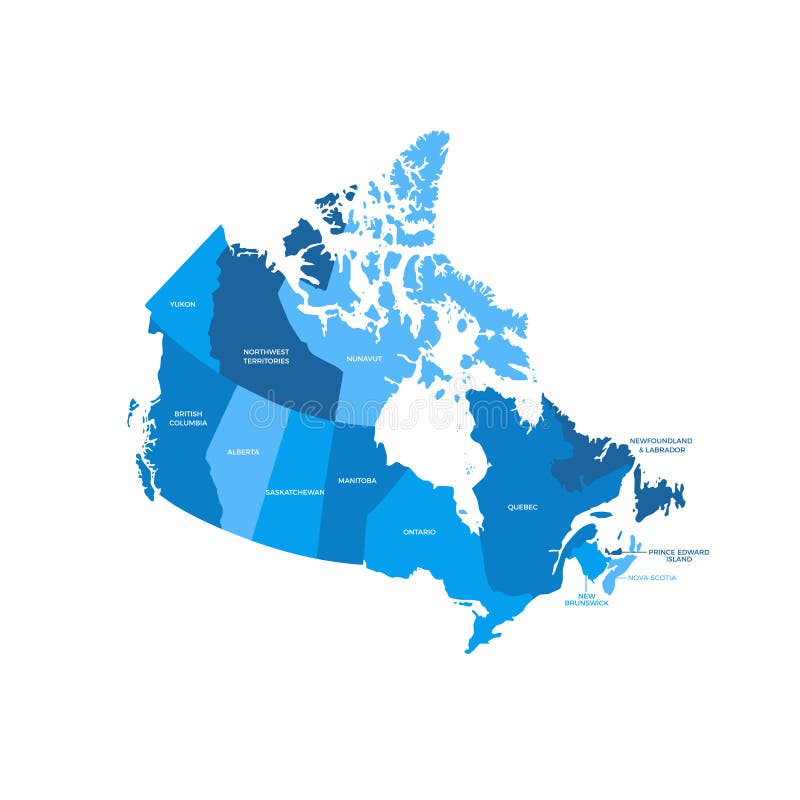 Mapa De Canad Con Regiones Y Sus Capitales Ilustraci N Del Vector