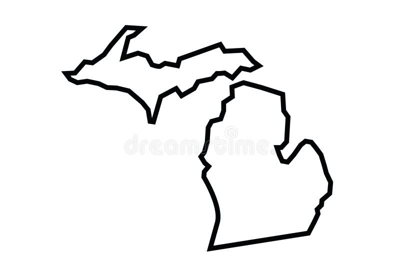 Michigan Outline Map State Shape Stock Vector Illustration Of Icon