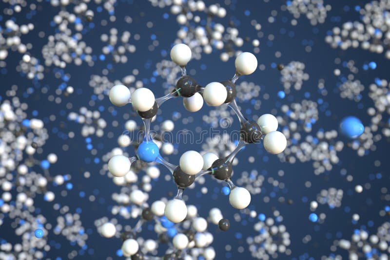 Hexamethylenimine Molecule Made With Balls Conceptual Molecular Model