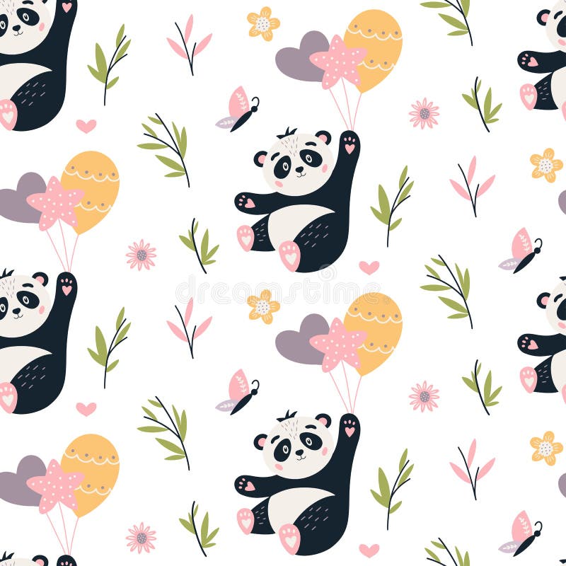 Panda Y Globos Ilustraciones Stock Vectores Y Clipart 361