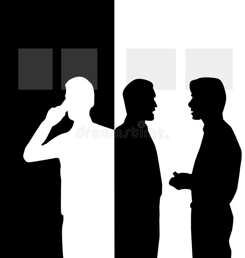 Black Silhouettes Two Men Speaking Stock Illustrations 15 Black