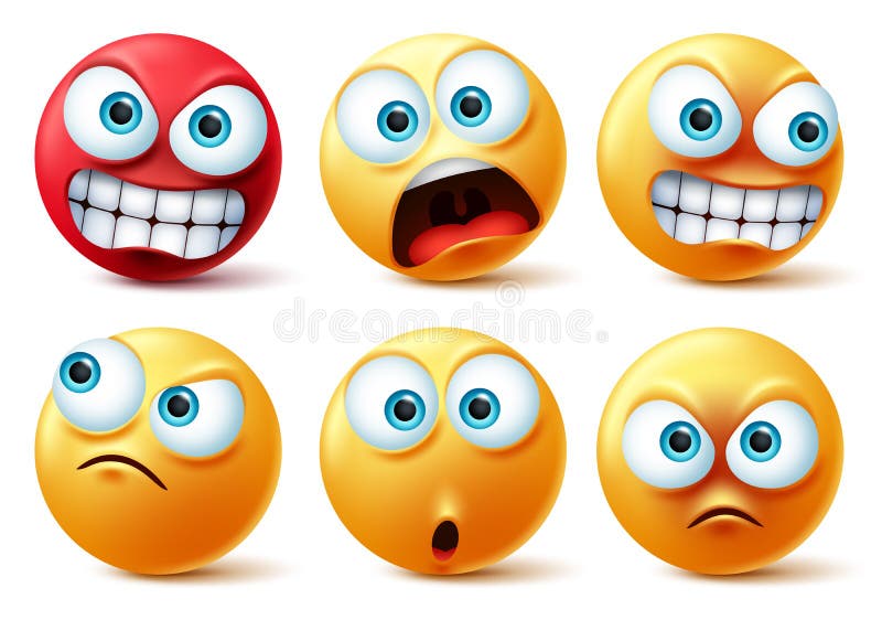 Smileys Emoticons Face Vectorset Smiley Geel Icoon En Emoticon