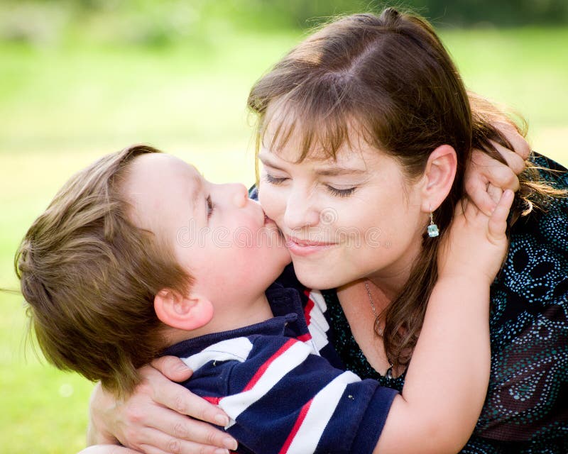Son Kissing Mother Stock Photo Image Of Mother Cute 25580756