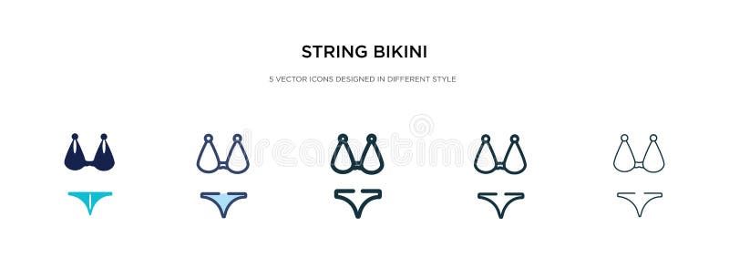 String Bikini Icon In Different Style Vector Illustration Two Colored