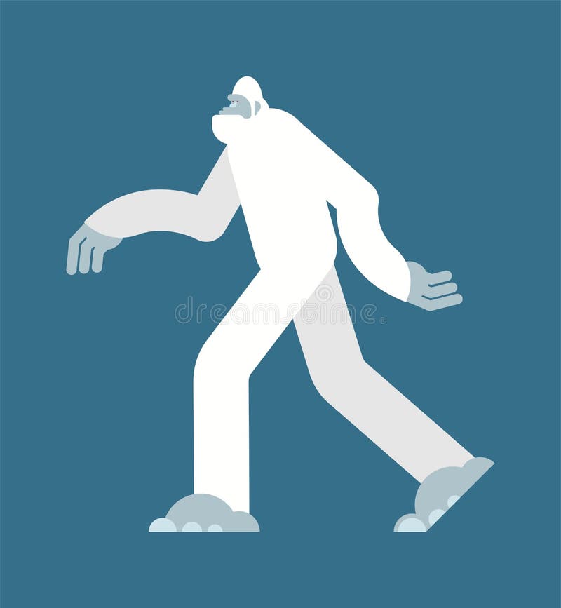 Bigfoot Isolated Yeti Brown Abominable Snowman Stock Vector