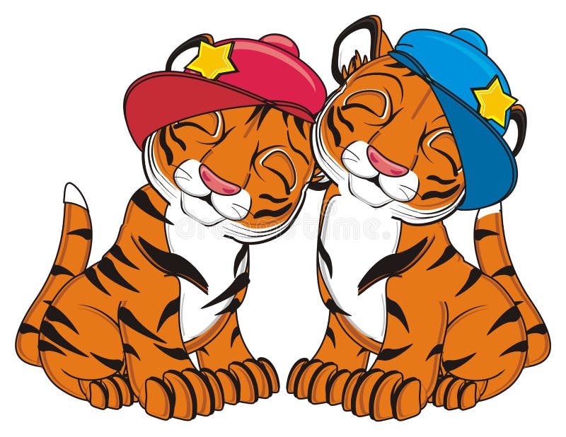 download 两只凉快的老虎 库存例证.
