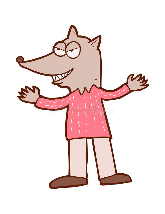 download 动画片狼人微笑 向量例证.