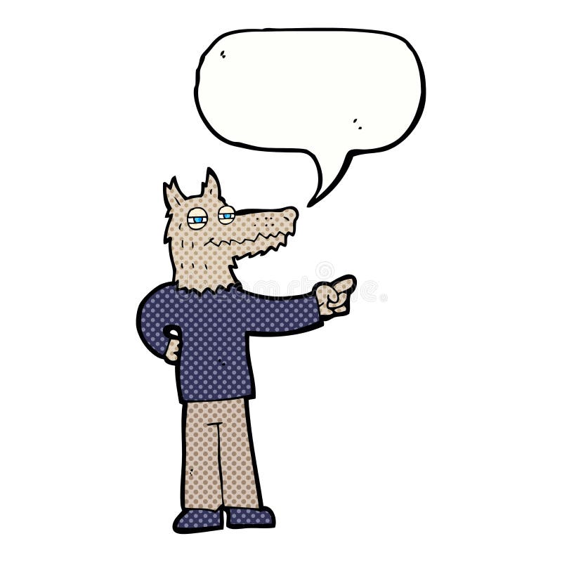 download 指向有讲话泡影的动画片狼人 库存例证.