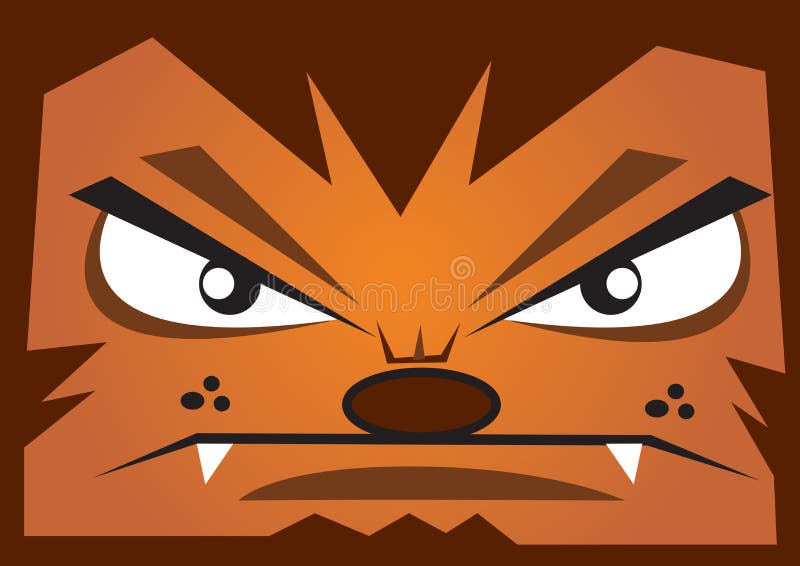 滑稽的恼怒的动画片狼人表面的例证