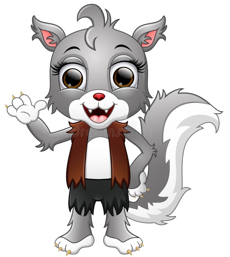 download 狼人动画片挥动的手 向量例证.