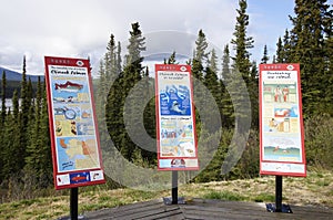 Alaska Highway Canada Information Signs