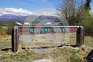 Alaska Highway Canada Kluane River Sign