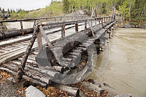 Alaska Highway River Wooden Bridge