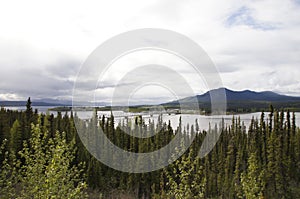 Alaska Highway River Wooden Bridge