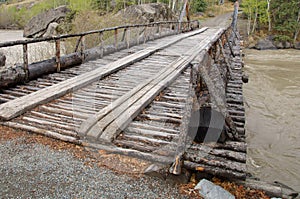 Alaska Highway River Wooden Bridge