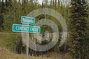 Alaska Highway Sign Contact Creek