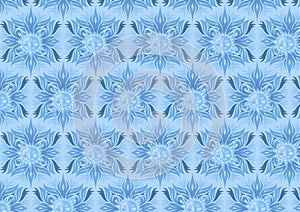 Blue floral background with sun element design