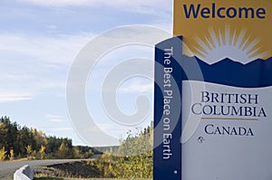 British Columbia Canada Welcome Sign