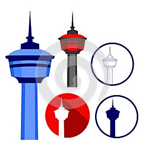 The Calgary Tower on Different Illustration Styles