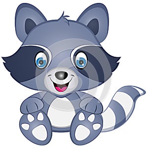 Cartoon Vector Raccoon Illustration