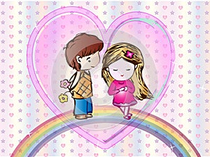 Cute Love Cartoon Wallpaper